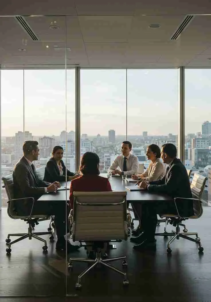 Professional team meeting in modern office