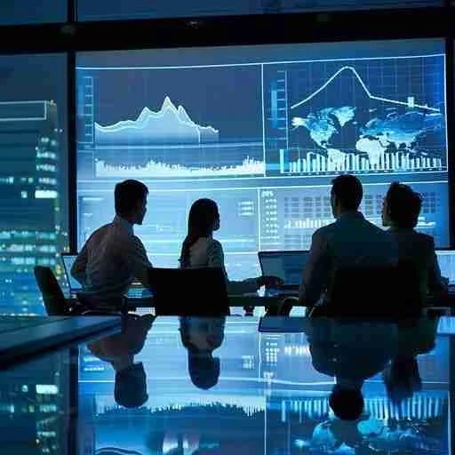 Accounting service illustration showing professional business environment